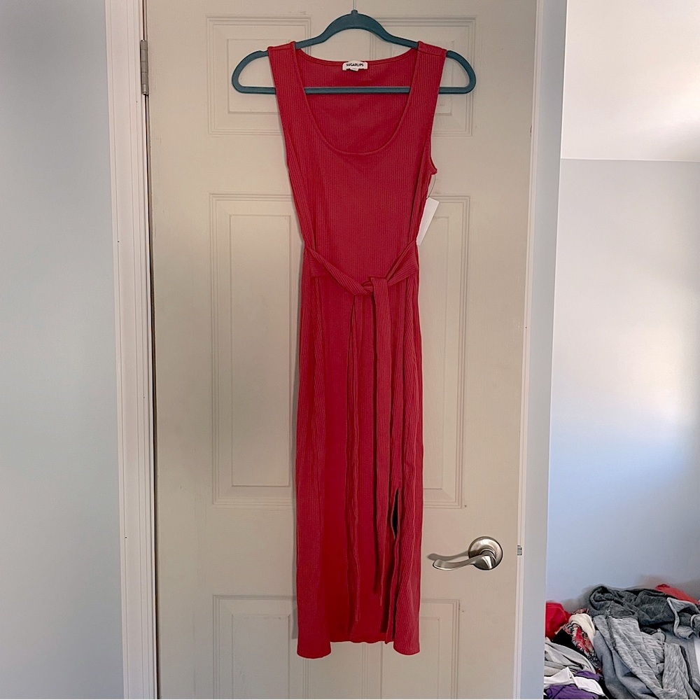 Sugarlips Medium Coral Midi Dress